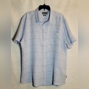 Barbour Light Blue Plaid Button-Down Shirt Size XXL